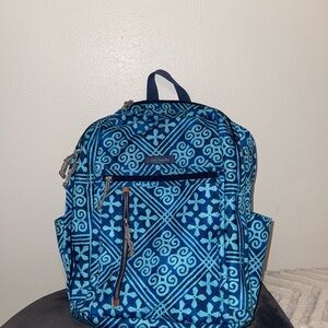 Vera Bradley Teal and Navy Geometric Backpack